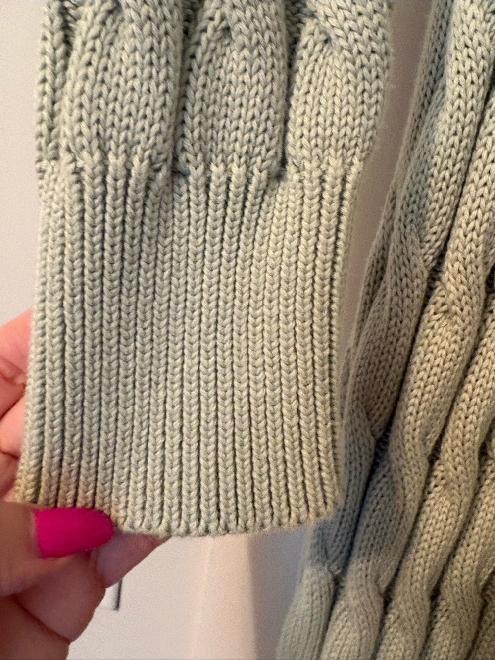 Anthropologie Sage Green Cable-Knit Long Cardigan - Picture 3 of 5